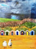 14 - Margaret Cross - Storm Clouds Above Beach huts - Acrylic.jpg